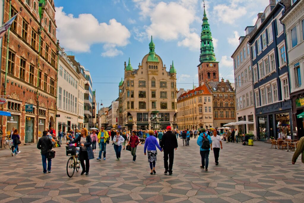 Calle peatonal Strøget, Copenhague (Dinamarca)