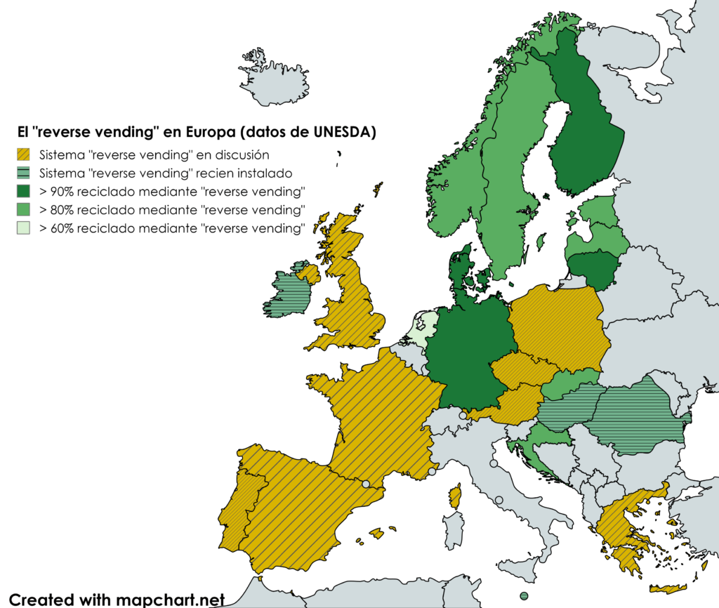 Mapa de "reverse vending" en Europa (2024)