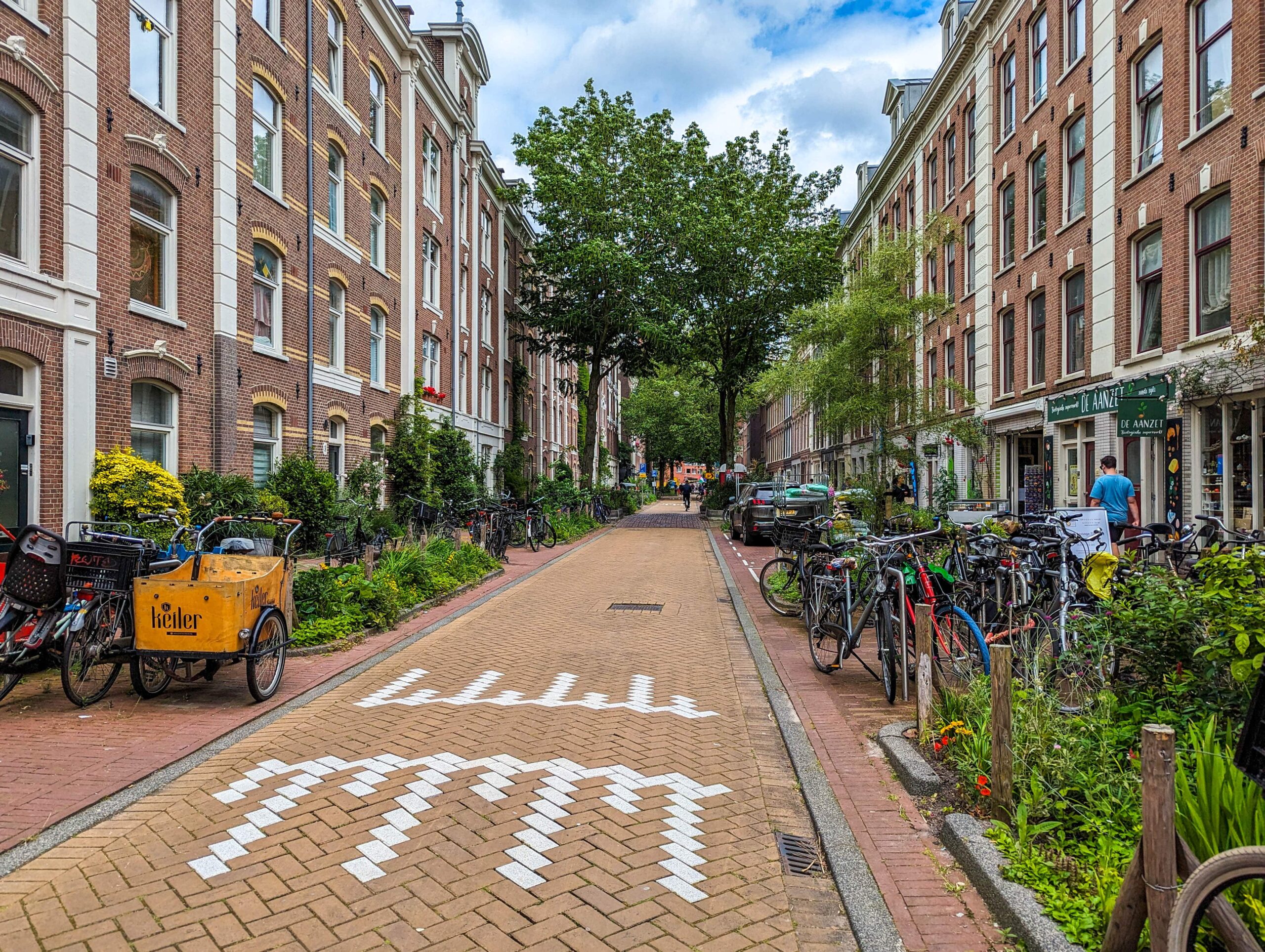 Calle residencial en Ámsterdam (Países Bajos)